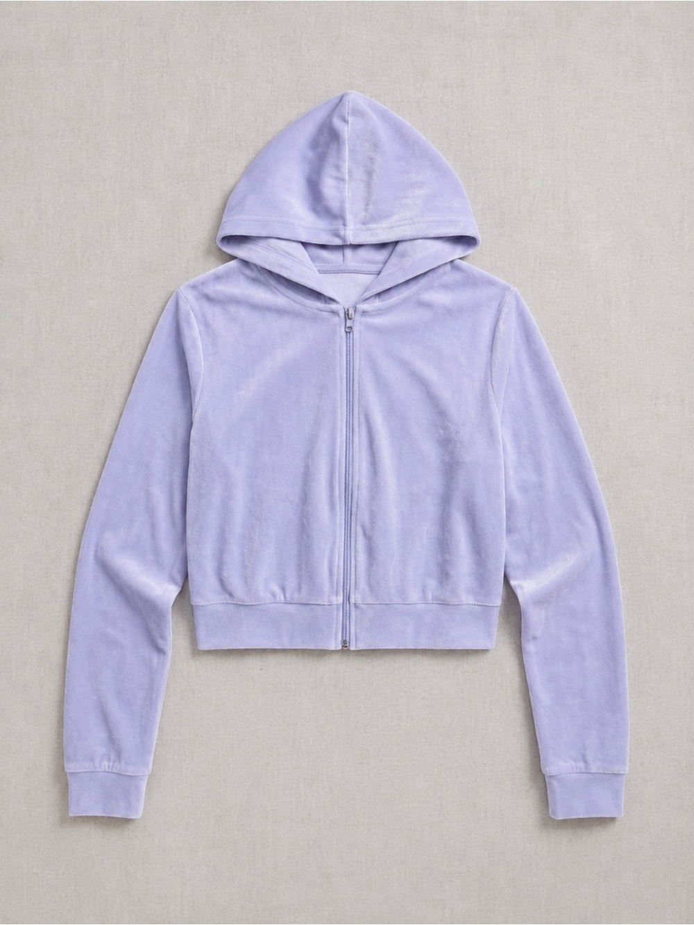 🍋‍🟩3/33$ Lavender Velvet Zip-Up Hoodie